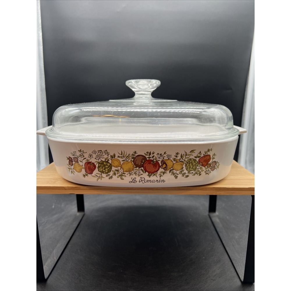 Corning Ware Spice of Life Le Romarin Dome Lid Casserole Dish A-10-B 9 3/4 X 2